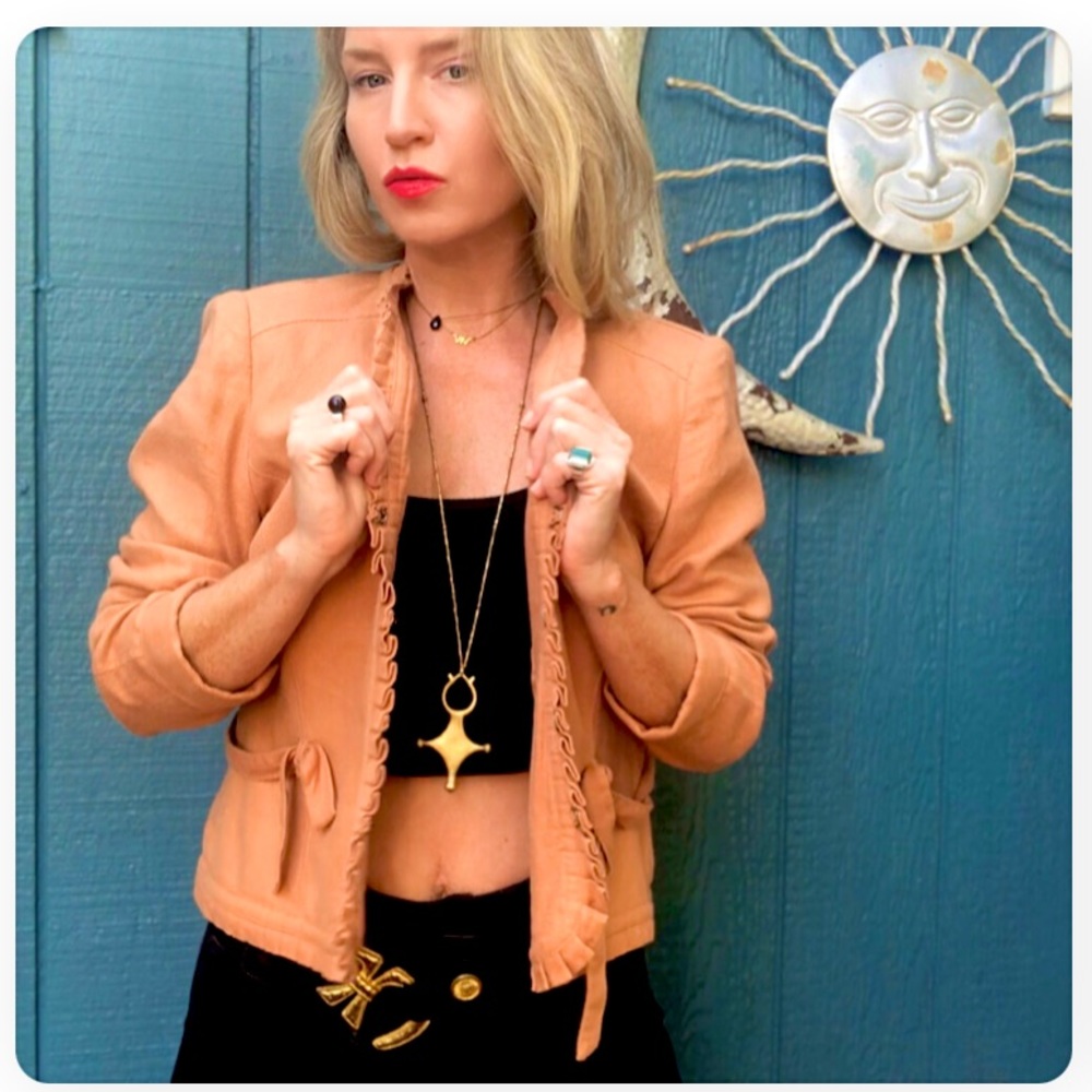 90’s Liz Claiborne Sweet Peach Linen Blazer
